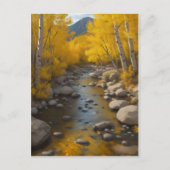 Carte Postale Flux Rocheux Avec Arbres En Aspen Or, Peinture (Devant)