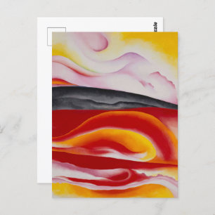 Carte Postale Flux rouge, jaune et noir   Georgia O'Keeffe  