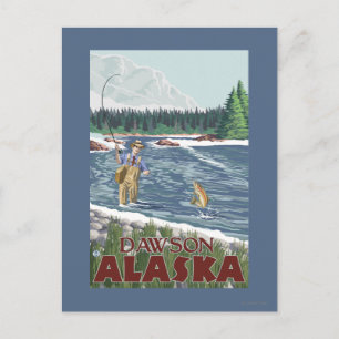 Carte Postale Fly Fisherman - Dawson, Alaska