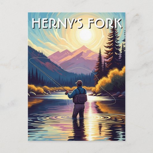 Carte Postale Fly Fishing in Henry's Fork Idaho Postcard (Devant)