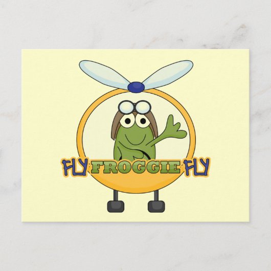 Carte Postale Fly Froggie Hélicoptère de vol Tshirts et cadeaux (Devant)