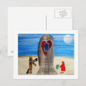 Carte Postale ...Fly Me to The Moon...art by Jutta Gabriel... (Devant / Derrière)