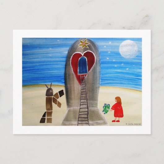 Carte Postale ...Fly Me to The Moon...art by Jutta Gabriel... (Devant)