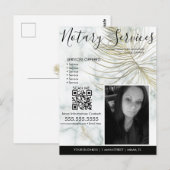 Carte Postale Flyer de services de notaire en marbre pour entrep (Devant / Derrière)