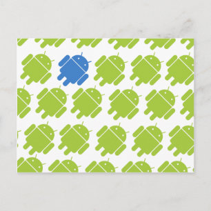Carte Postale Flying Android Blue