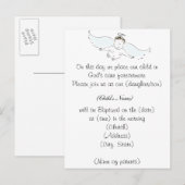 Carte Postale Flying Baby Angel Baptism Invitation (Devant / Derrière)
