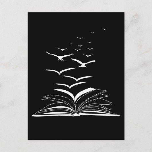 Carte Postale Flying Book Birds Library (Devant)