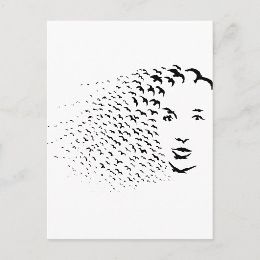 Carte Postale Flying Crows ou Face Optique Illusion (Devant)