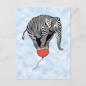 Carte Postale FLying Elephant Zebra (Devant)