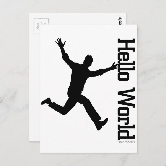 Carte Postale Flying Figure Black/White Grphic Art (Devant / Derrière)