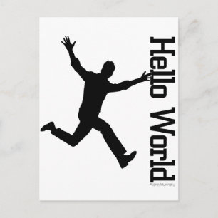 Carte Postale Flying Figure Black/White Grphic Art