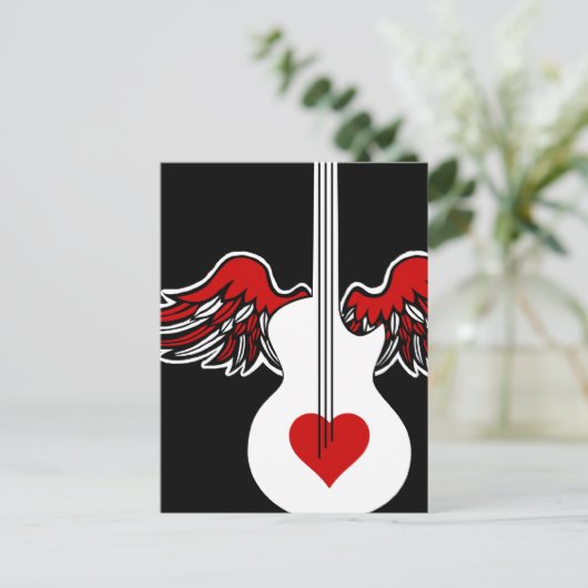 Carte postale Flying Heart Guitar (Debout devant)