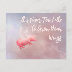 Carte Postale Flying Pig Grow Your Wings