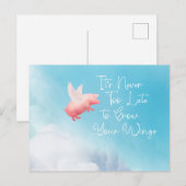 Carte Postale Flying Pig Grow Your Wings (Devant / Derrière)