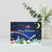 Carte Postale Flying Santa Claus with Crescent Moon (Debout devant)