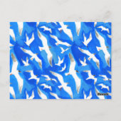 Carte Postale Flying seagulls on sky blue (Dos)