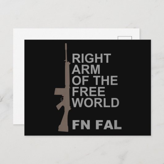 Carte Postale FN FAL bras droit du monde libre (Devant / Derrière)