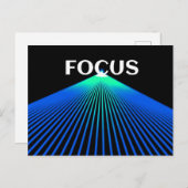 Carte postale FOCUS avec lasers verts et bleus (Devant / Derrière)