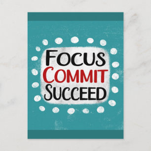 Carte postale Focus Commit Réussi