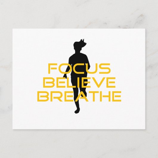 Carte Postale Focus Croire Respirer Jaune Courir Fitness (Devant)