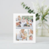 Carte Postale Fog Grey Stripe | Mariage Remerciement Collage Pho (Debout devant)