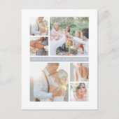 Carte Postale Fog Grey Stripe | Mariage Remerciement Collage Pho (Devant)