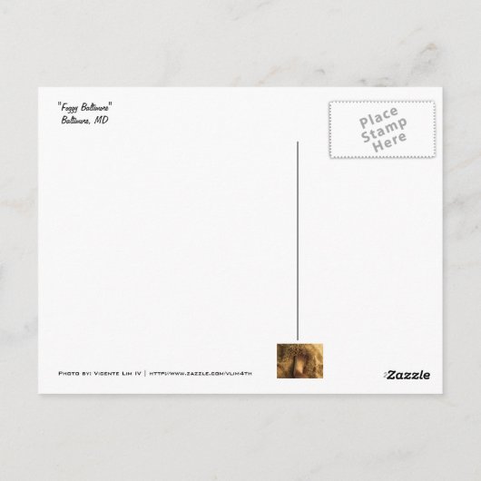 Carte Postale Foggy Baltimore (Dos)
