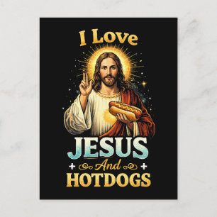 Carte Postale Foi, Amour, et Hotdogs