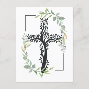 Carte Postale Foi chrétienne   Croix avec branches