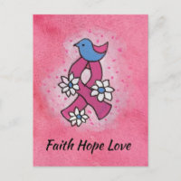Foi Espoir Amour Ruban Rose Cancer du Sein Prière