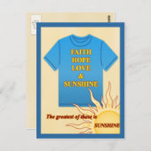 Carte Postale Foi, Espoir, Amour & Soleil (Devant / Derrière)