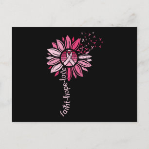 Carte Postale Foi Espoir Amour Tournesol Sensibilisation au canc