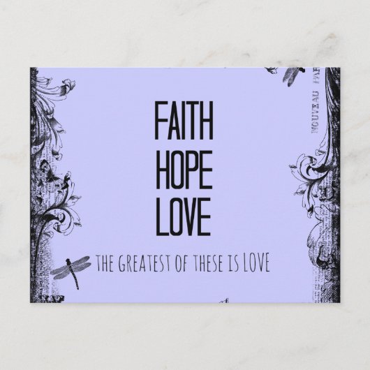 Carte Postale Foi Inspirationnelle Espoir Aimer Bible Verse (Devant)