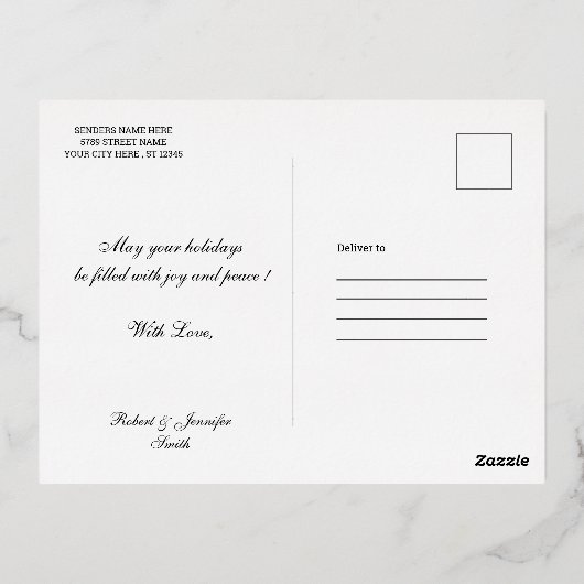 Carte postale Foil de Noël (Verso)