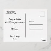 Carte postale Foil de Noël de famille avec cadre é (Verso)