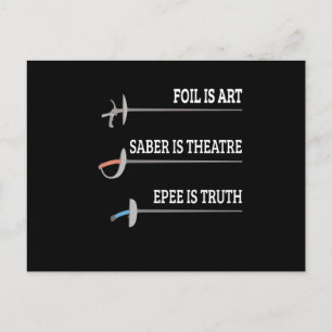 Carte Postale Foil est une clôture d'art Fencer Epee