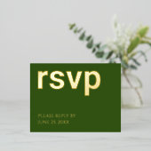 Carte postale Foil RSVP Forest Green Repas Choix (Debout devant)