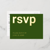 Carte postale Foil RSVP Forest Green Repas Choix (Recto/Verso)