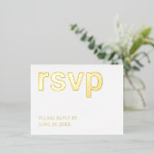 Carte postale Foil RSVP Simple et élégant (Debout devant)