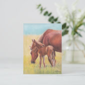 Carte postale Foin et Mare Horse Art (Debout devant)