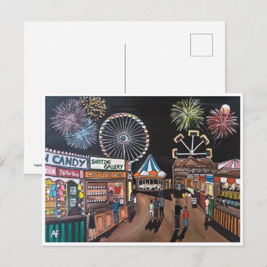 Carte Postale Foire de nuit de Alfred Fox (Devant / Derrière)