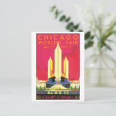 Carte Postale Foire mondiale de Chicago, 1933 (Debout devant)
