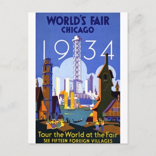 Carte Postale Foire mondiale de Chicago 1934 (Devant)