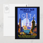 Carte Postale Foire mondiale de Chicago 1934 (Devant / Derrière)