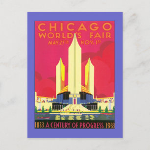 Carte Postale Foire mondiale de Chicago vintage