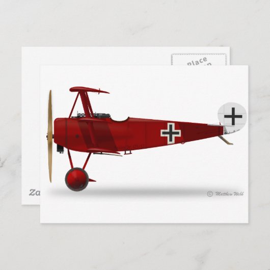 Carte Postale Fokker Dr 1 Triplane (Devant / Derrière)