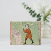 Carte Postale Fol.59r Août : Threshing Wheat (Debout devant)