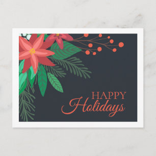 Carte Postale Foliage de Noël Joyeuses Fêtes