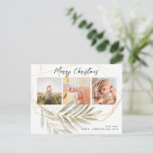 Carte Postale Foliage d'or moderne 3 Photo Collage Noël (Debout devant)