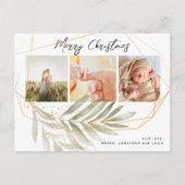 Carte Postale Foliage d'or moderne 3 Photo Collage Noël (Devant)